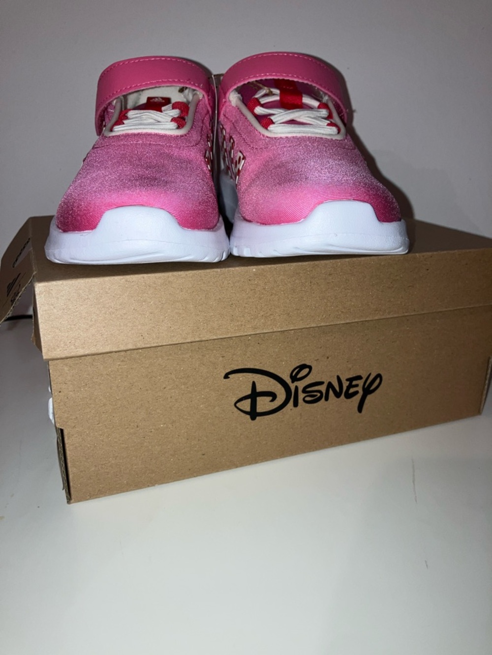 New ADIDAS X DISNEY Pink and White Kids' Minnie Mouse Velcro Athletic Sneakers - Picture 6 of 12